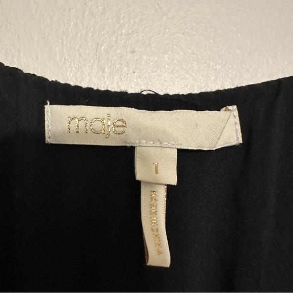 Maje Revia Crepe Midi Dress Green/Floral Print Sz Small - Picture 10 of 12